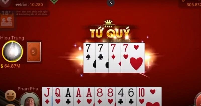 Tứ quý được xem là bộ bài quyền lực